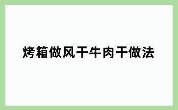 烤箱做风干牛肉干做法