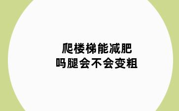 爬楼梯能减肥吗腿会不会变粗