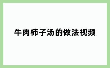 牛肉柿子汤的做法视频