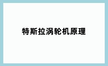 特斯拉涡轮机原理