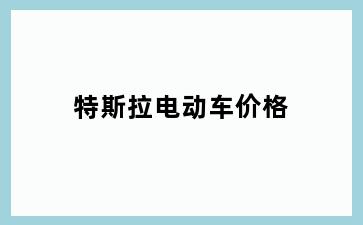 特斯拉电动车价格