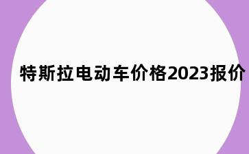 特斯拉电动车价格2023报价