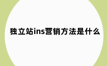 独立站ins营销方法是什么