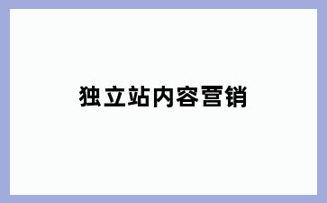 独立站内容营销