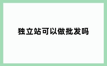 独立站可以做批发吗