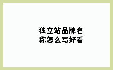 独立站品牌名称怎么写好看