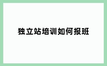 独立站培训如何报班