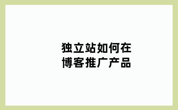 独立站如何在博客推广产品