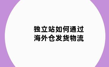 独立站如何通过海外仓发货物流
