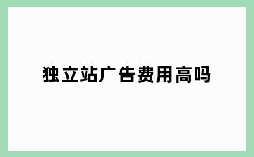 独立站广告费用高吗