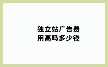 独立站广告费用高吗多少钱