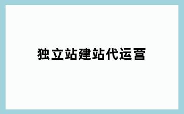 独立站建站代运营