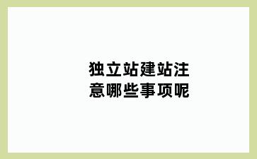独立站建站注意哪些事项呢
