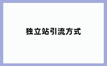 独立站引流方式