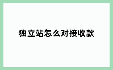 独立站怎么对接收款