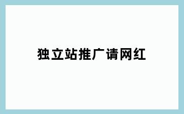 独立站推广请网红