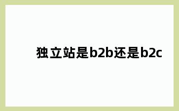 独立站是b2b还是b2c