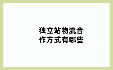 独立站物流合作方式有哪些