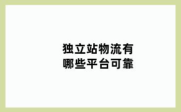 独立站物流有哪些平台可靠