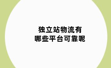 独立站物流有哪些平台可靠呢