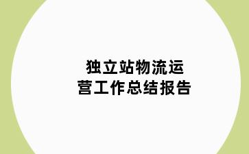 独立站物流运营工作总结报告