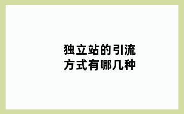 独立站的引流方式有哪几种