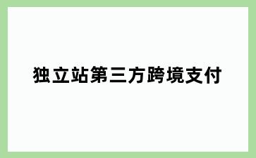 独立站第三方跨境支付