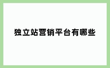 独立站营销平台有哪些