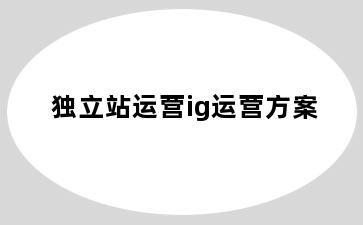 独立站运营ig运营方案