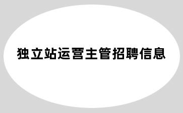 独立站运营主管招聘信息