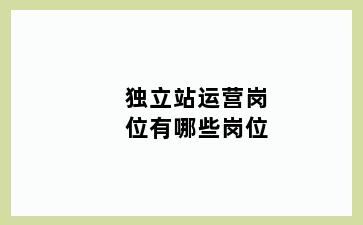 独立站运营岗位有哪些岗位
