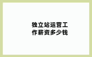 独立站运营工作薪资多少钱