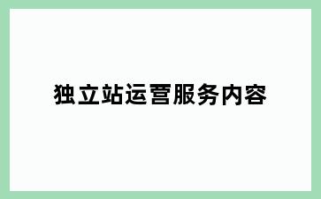 独立站运营服务内容