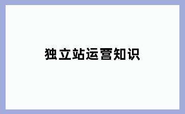 独立站运营知识