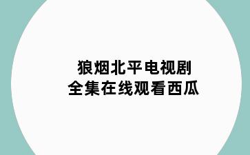狼烟北平电视剧全集在线观看西瓜