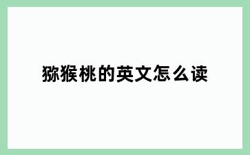 猕猴桃的英文怎么读