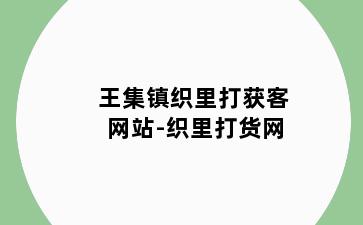 王集镇织里打获客网站-织里打货网