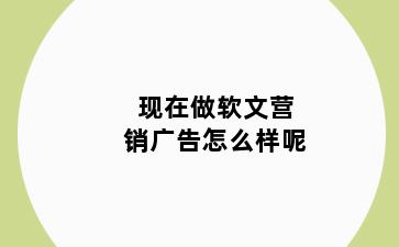 现在做软文营销广告怎么样呢