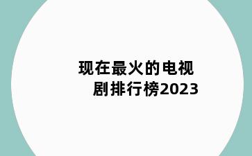 现在最火的电视剧排行榜2023