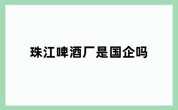 珠江啤酒厂是国企吗