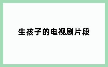 生孩子的电视剧片段