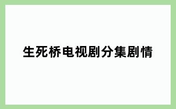 生死桥电视剧分集剧情