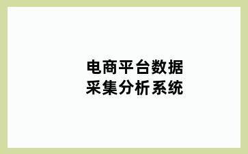 电商平台数据采集分析系统