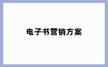 电子书营销方案