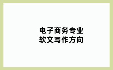 电子商务专业软文写作方向