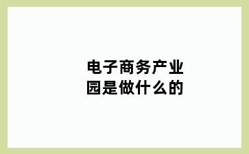 电子商务产业园是做什么的