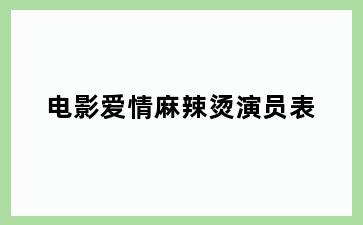 电影爱情麻辣烫演员表
