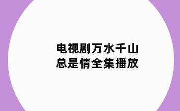 电视剧万水千山总是情全集播放