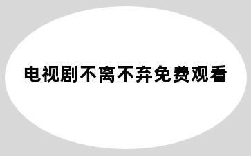 电视剧不离不弃免费观看