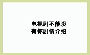 电视剧不能没有你剧情介绍